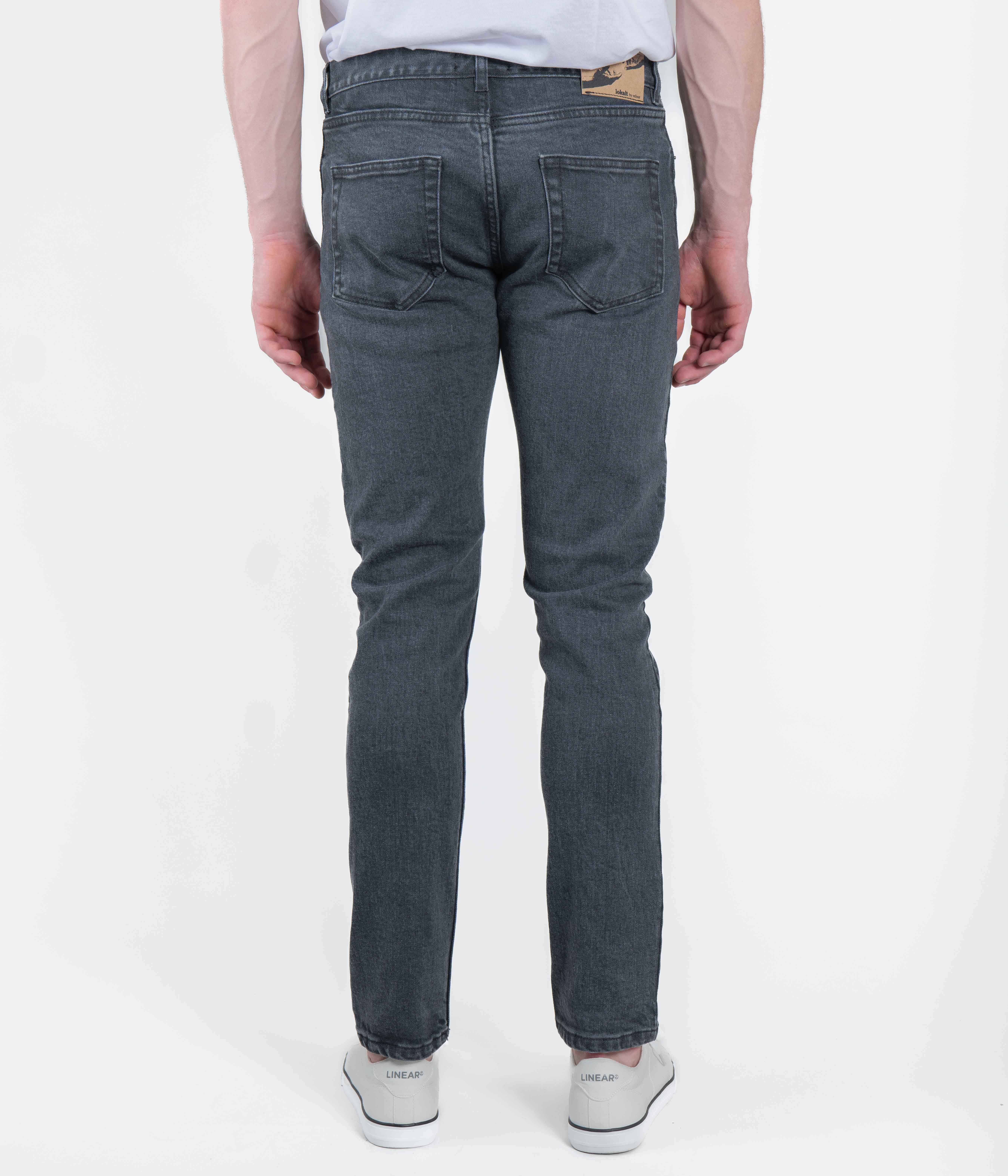 Julian slim fit Black washed Velour By Nostalgi